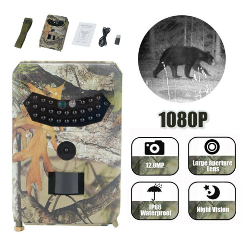 12MP Hunting Trail Camera HD Wildlife Scouting Motion Night Vision