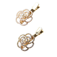 Xiwstar 2 stuks strass kristal parel bloem snavel eendenbek alligator clip pin haaraccessoires voor vrouwen meisjes