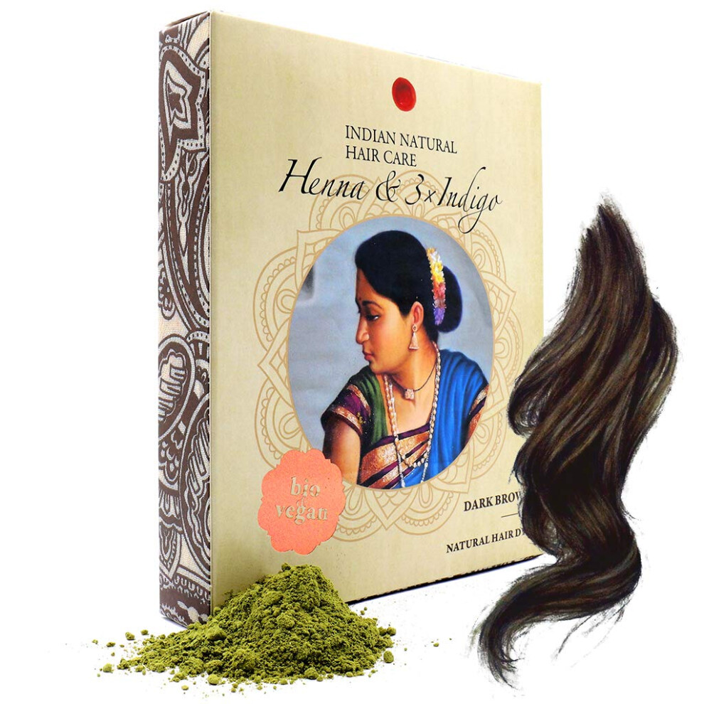 Take Hair Endlich Wieder Volles Haar Blue,Brown Henna & Indigo - Dark Brown Hair Dye
