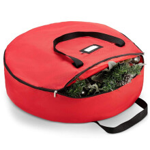 Youngshion 91cm draagbare opslagzak voor vakantiekransen Duurzame 600D Oxford slingercontainer met handvat voor kerst Halloween Thanksgiving