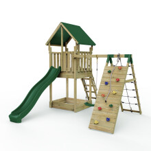 (Swing & Climb Wychwood) Rebo Modular Wooden Climbing Frame Adventure Playset