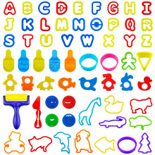 FRIMOONY Kunststoff-Teigwerkzeuge für Kinder mit Großbuchstaben, Ausstechformen, Stempel, mehrfarbig, 61 Stück