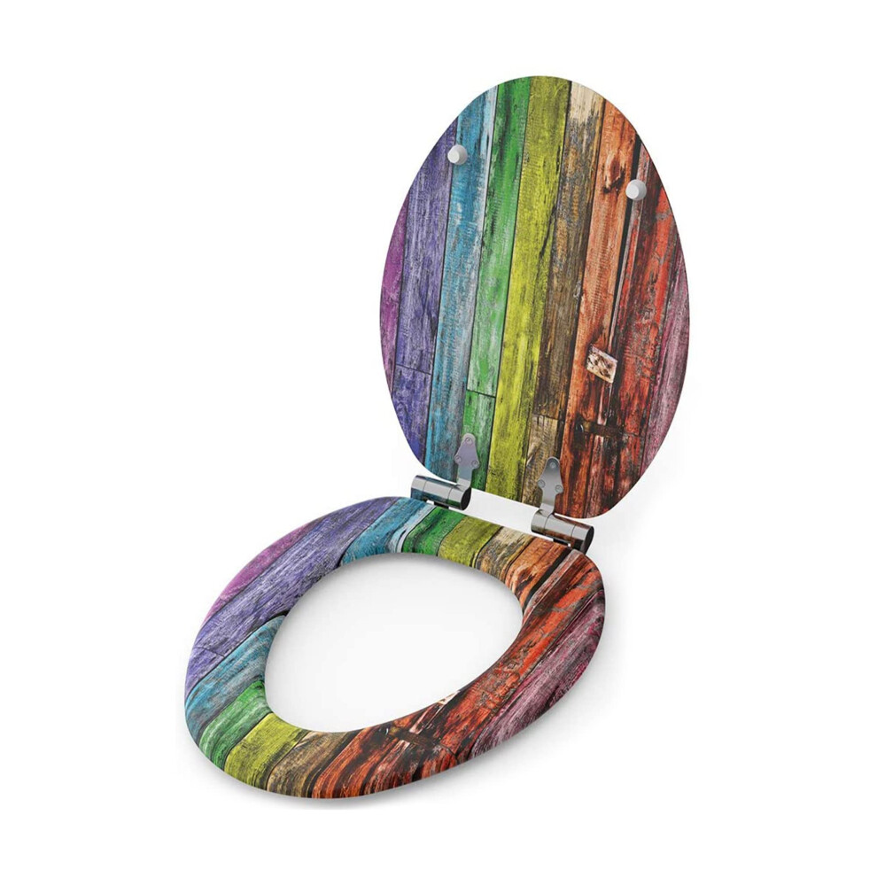 Sanilo Elongated Silent Slow Close Molded Wood Adjusting Toilet Seat 4251599516465