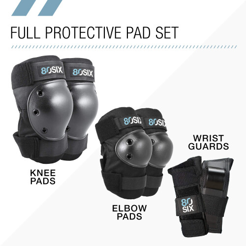 80Six Kids Multi Sport Pad Set Black 14+ 2