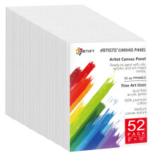 Simetufy Leinwandtafeln zum Malen, 52er-Pack 8 x 10 Zoll leere Leinwand zum Malen mit Acrylfarbe oder   l (vorgrundiert)