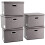 PRANDOM Large Collapsible Storage Containers with Lids [5Pack] Linen 1