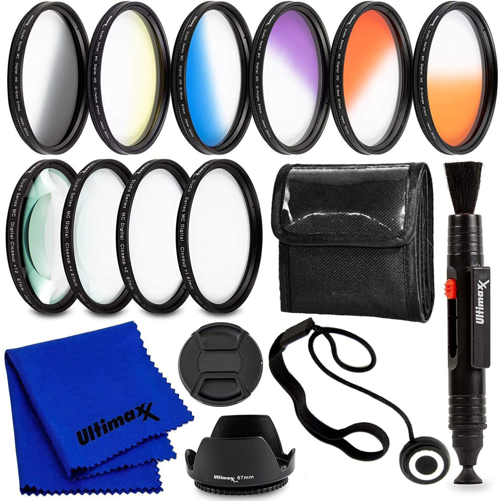 Ultimaxx 58MM Complete Lens Filter Accessory Kit for Lenses with 58MM Filter Size Designed Specifically for: Canon EOS 90D  80D  77D  70D  R