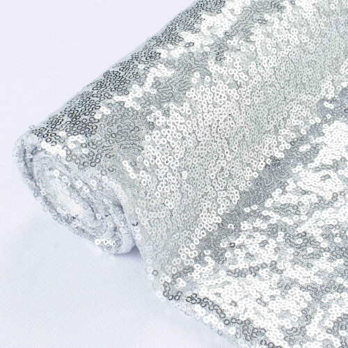 Pardecor Sequin Fabric by The Yard Silver 1 Yard Glitter Fabric Mesh S