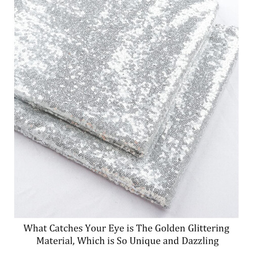 Pardecor Sequin Fabric by The Yard Silver 1 Yard Glitter Fabric Mesh S 2