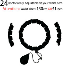 (24 sections Black) Section Adjustable Sport Hoops Abdominal Waist Exercise Detachable Hoola Massage Fitness Hoop Training