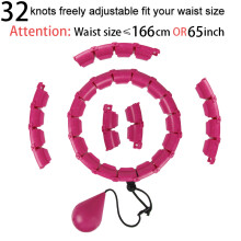 (32 sections pink) Section Adjustable Sport Hoops Abdominal Waist Exercise Detachable Hoola Massage Fitness Hoop Training