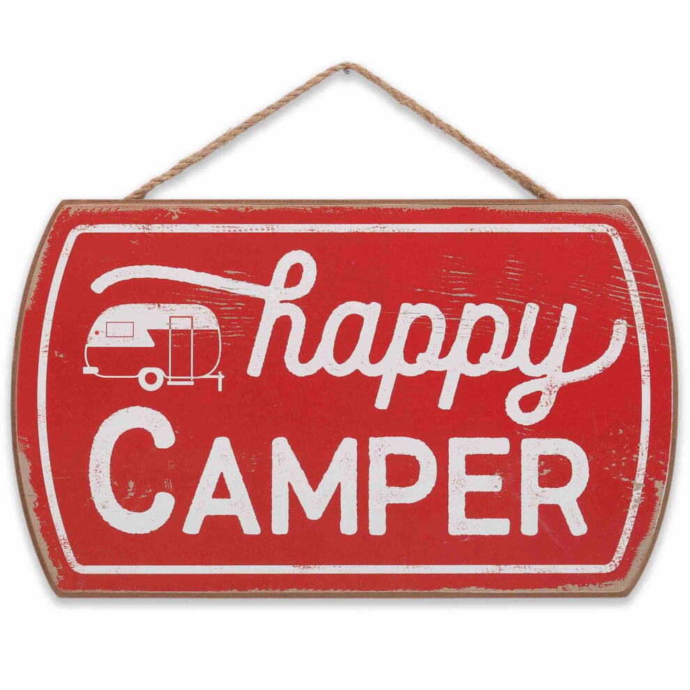D   coration murale en bois     suspendre Happy Camper d'Open Road Brands - Panneau vintage amusant pour camping-car ou garage