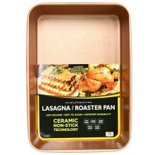 casaWare 15 x 10 x 3-Inch Ultimate Series Lasagne/Rostpanna (Rose Gold Granit)