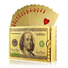 Magic Kiss Vandt?t guld- og s?lvfolie Pokerspillekort S?t med plastik spillekort Gave (Guld 1 d?k)