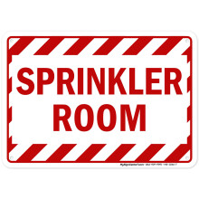 Sprinklerrumsskylt 10x7 tum rostfri .040 Aluminium Fade Resistant Made in USA av My Sign Center