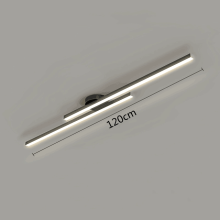 (L120cm Black, cold led 6000k) Long Aluminium LED Ceiling Light Modern Creative Design Ceiling Lamp Indoor Lighting Fixture