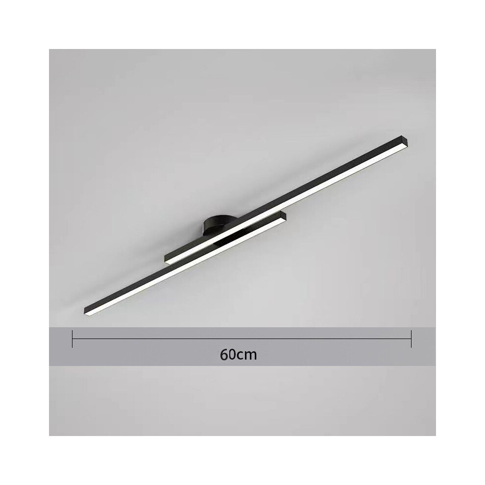 Flemye (L60cm Black, Dimme By Remote) Long Aluminium Led Ceiling Light Modern Creative Design Ceiling Lamp Indoor Lighting Fixture