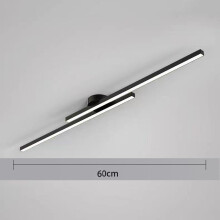 (L60cm Black, cold led 6000k) Long Aluminium LED Ceiling Light Modern Creative Design Ceiling Lamp Indoor Lighting Fixture