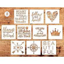 Hampton Art Mix The Media 10""""x10"""" Set de 10 buca?i ?abloane reutilizabile - Follow Your Heart