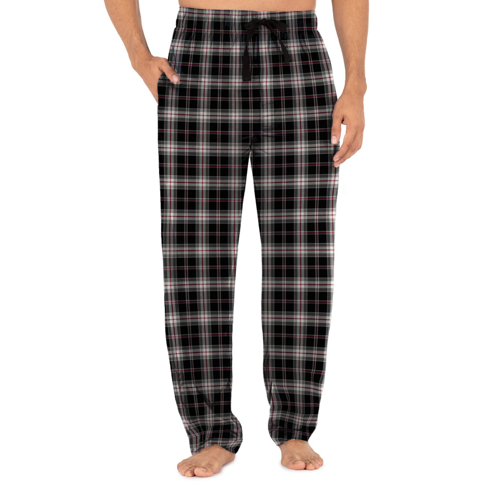 Fruit of the Loom mens Yarn-dye Woven Flannel Pant Pajama Bottom  Black Plaid  XX-Large US