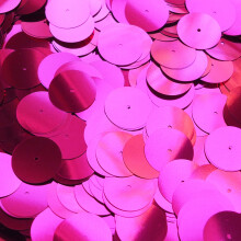 20mm Flat Sequins Raspberry Hot Pink Metallic Center Hole Made in USA