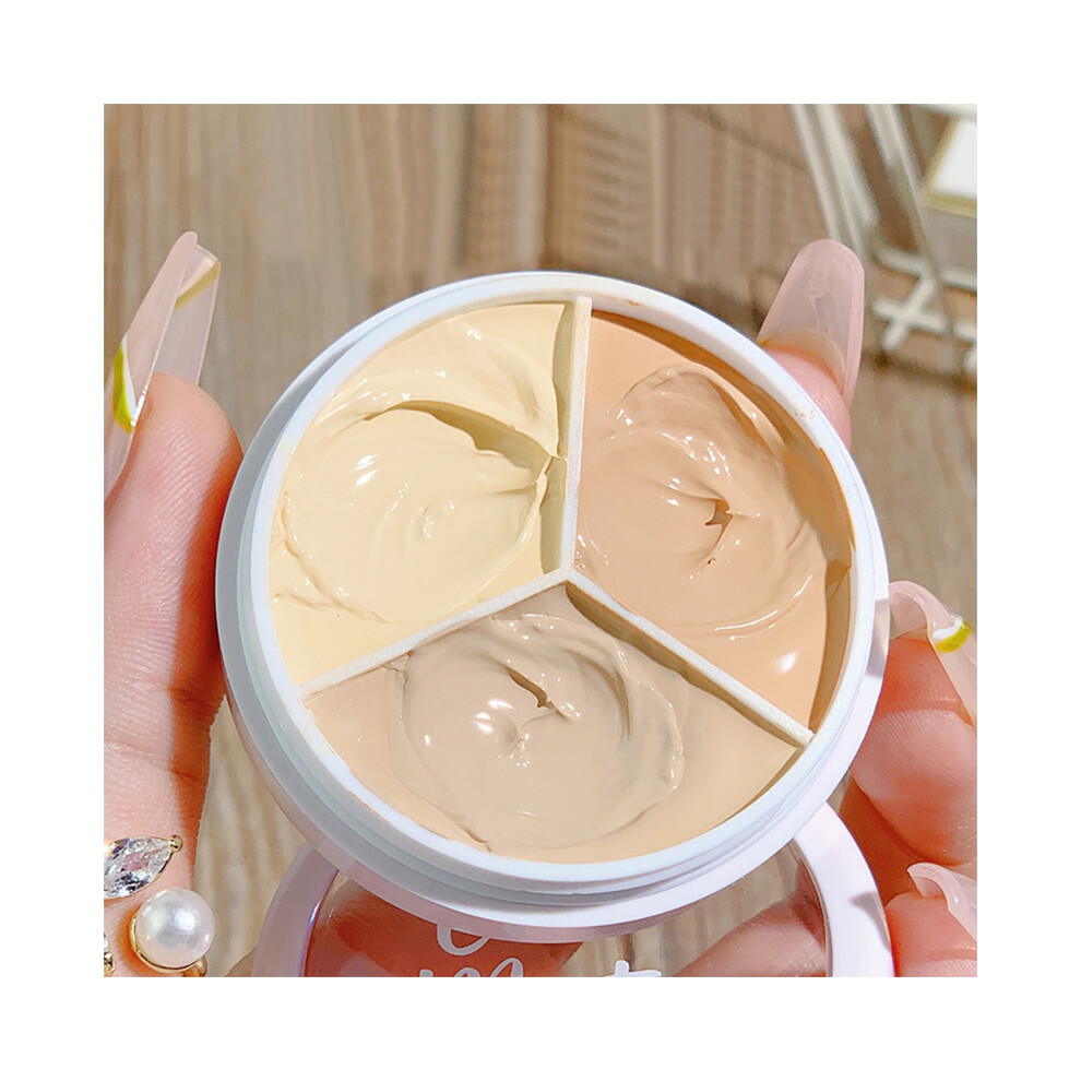 Flemye (03) Xixi Pure Holding Makeup Three Color Concealer Spot Acne Print Repair Foundation Dark Circles Are Not Easy To Stick Powder