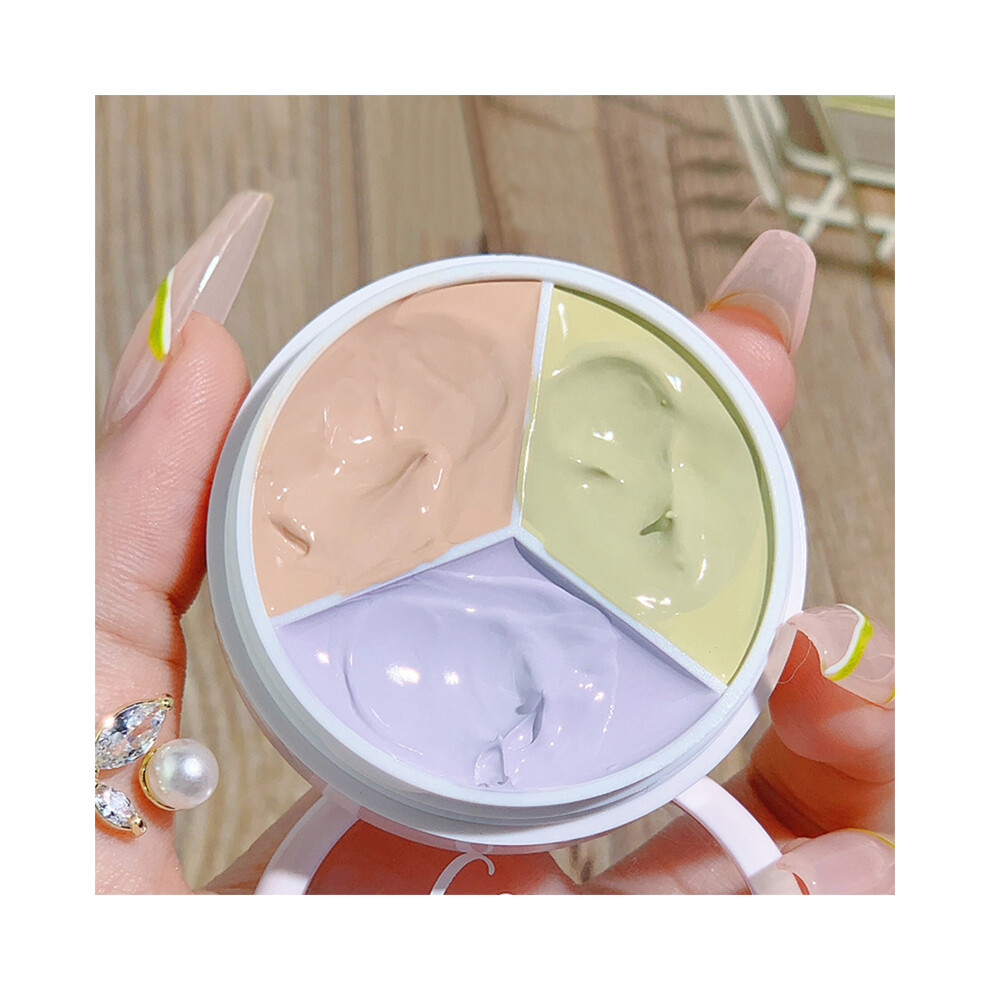 Flemye (02) Xixi Pure Holding Makeup Three Color Concealer Spot Acne Print Repair Foundation Dark Circles Are Not Easy To Stick Powder