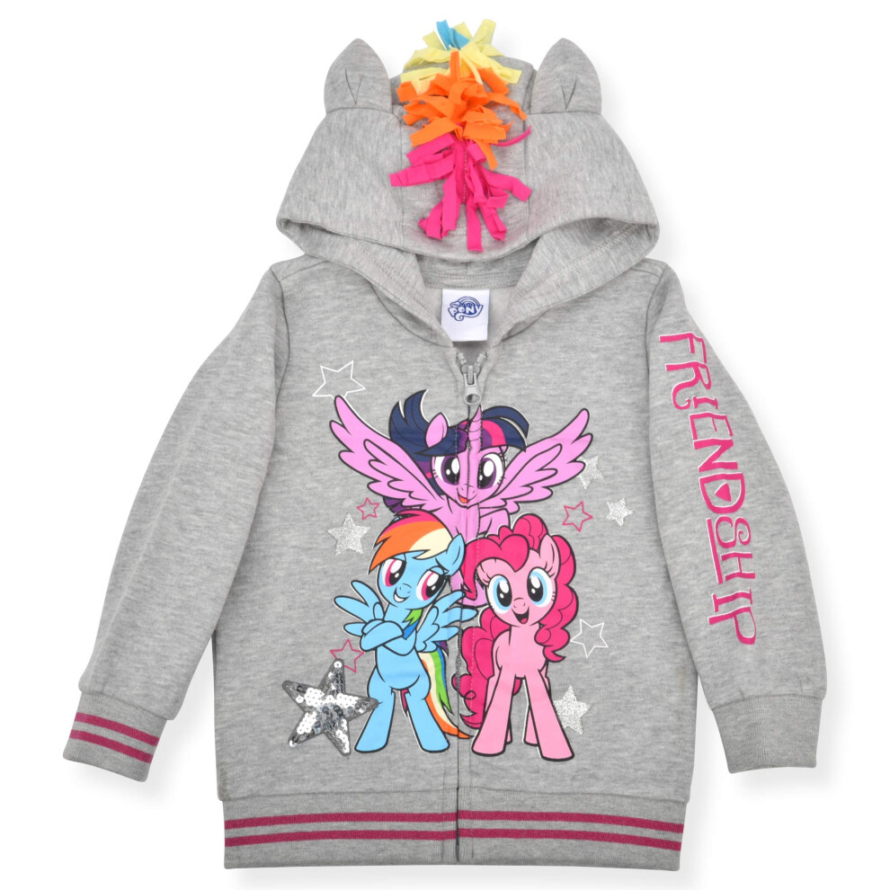 Hasbro My Little Pony Girls Rainbow Dash  Twilight Sparkle and Pinkie Pie Zip Up Hoodie for Toddler and Little Kids