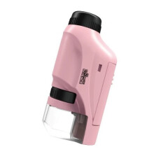 (Pink) Microscope 60-120x Lab Handheld Microscope Battery Powered Microscope With LED Light