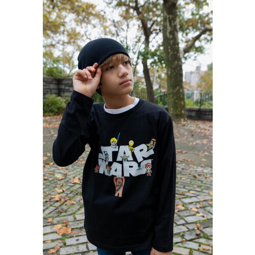 Star Wars STAR WARS Jungen 2er Pack Langarm Raglan T-Shirts Schwarz/Grau 6 1