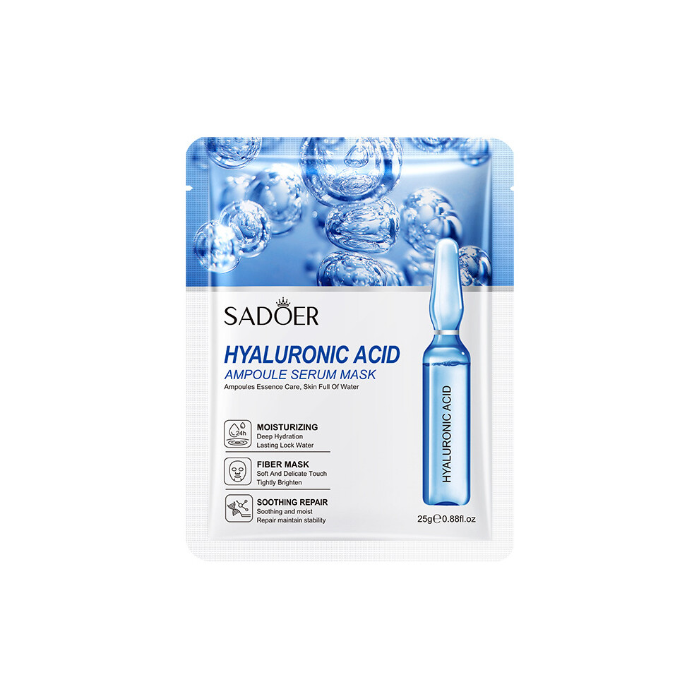 Bghone 10Pcs Hyaluronic Acid Facial Masks Face Skincare Firming Hydrating Moisturizing Face Mask