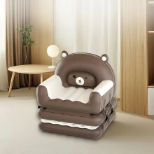 (PVC) Cute Bear Foldable Air Bed Travel Set - PVC Inflatable Sofa and Sleeping Pad