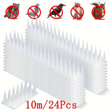 (Transparent Color) 24pcs, 43cm Pack Of 24 Pieces, 10-meter Size Defender Spikes, Wall Fences Spikes Cat And Bird Deterrent