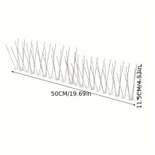 (19.69in / 50cm) 10pcs 19.7inch Stainless steel Garden Fence Wall Anti Bird Spikes Sparrows Pigeons Defender Anti-theft Bird Spikes Cat Thorn 50cm