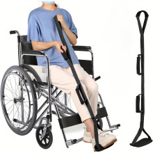 (Black-99.06 cm) 99.06 cm Long Leg Lifter Strap with Padded Handgrips and Foot Loop, Soft Leg Lifter, Mobility Aids Tool Foot Lifter Easily