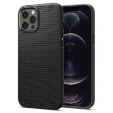 Spigen fr iPhone 12 Pro Hlle Liquid Air Case fr iPhone 12 & 12 Pro  Mattschwarz