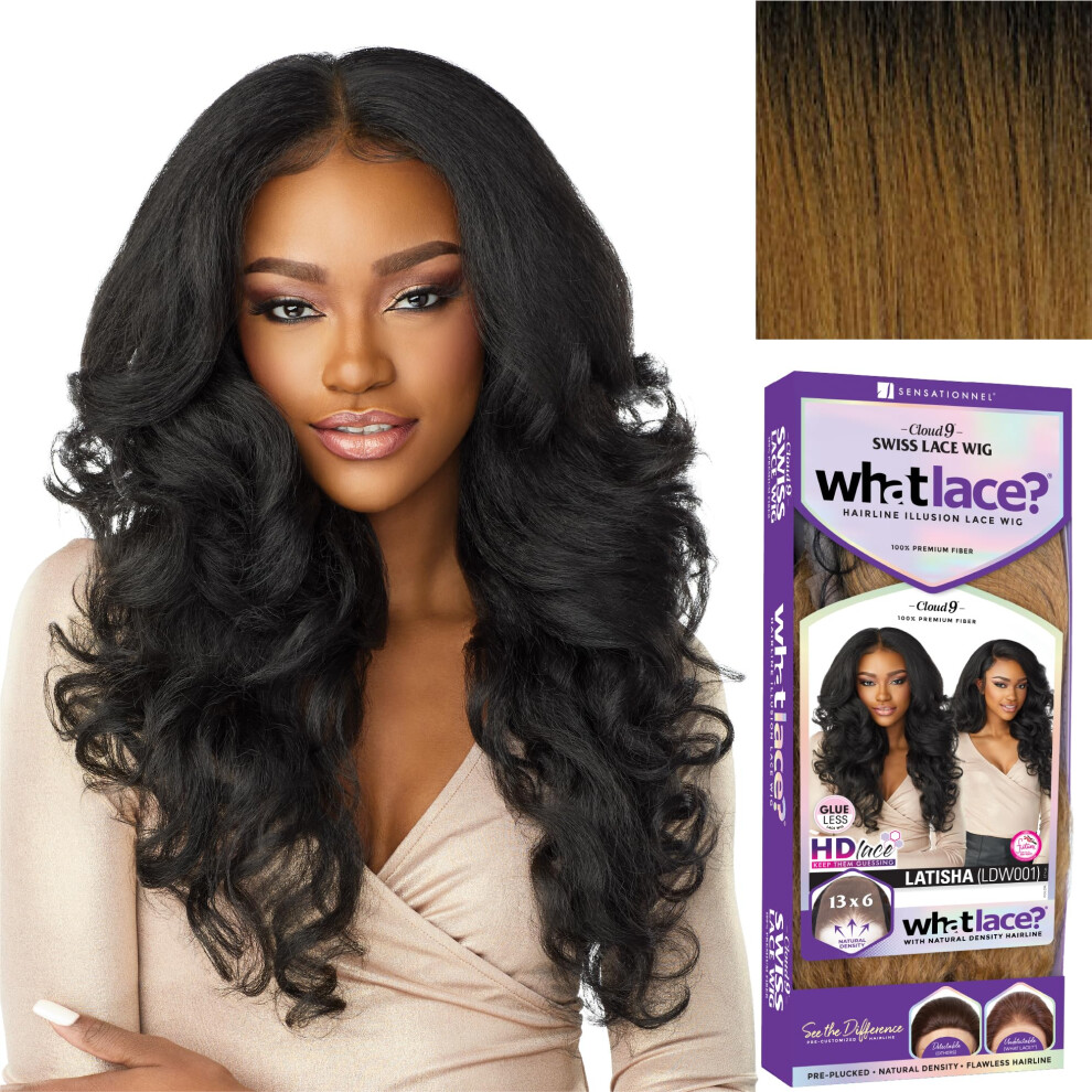 Sensationeel Unisex Not,Specified Sensationnel What Lace 13X6 Wigs - Latisha Synthetic Wig Cloud 9 With Preplucked Hairline Hd Lace - Whatlace Latisha (T1b/27)