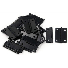 XMHF Folding Butt Hinge Cabinet Gate Closet Door Hinge 1-1/2'' Long Home Furniture Hardware with Mounting Screws Black Pack of 12