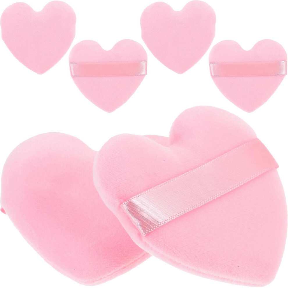 Kricely (As Show, One Size) 6 Pcs Heart Shaped Makeup Puff Small Powder Puffs Women Makeup Powder Puff For Face Powder