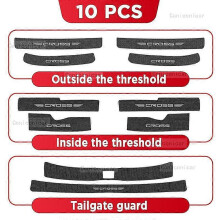 (10 PCS ALL, One size) Car Interior For TOYOTA COROLLA CROSS 2022 2023 Car Door Sill Scuff Plate Pedal Decor Carbon Fiber Waterproof Protector Sticker Accessories