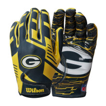 Wilson NFL Stretch Fit Football Gloves - Adult Green Bay Packers