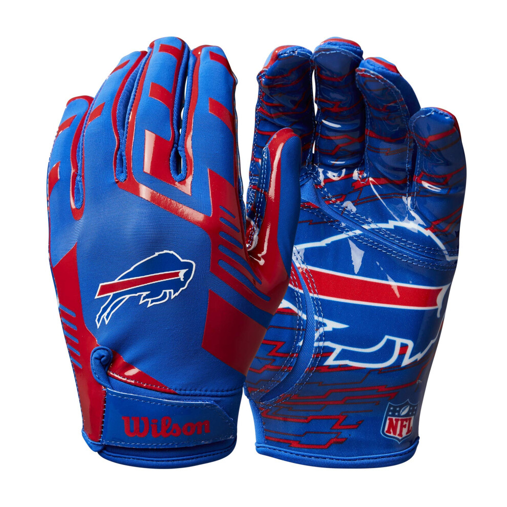 WILSON NFL Stretch Fit Football gloves - Buffalo- Adult (WTF9326BF)