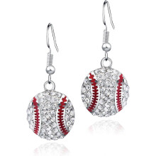 (19, One size) Heyone Baseball Rhinestone Drop Dangle Earrings Sports Jewelry for Women Girls Idea Gifts