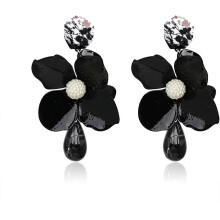 (969, One size) Heyone Retro Teardrop Big Flower Dangle Earrings Boho Layered Floral Petal Drop Earrings Statement fashion Earring for Women Girls