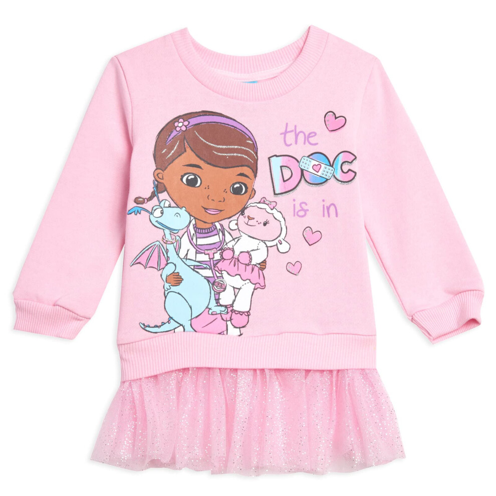 Disney Doc McStuffins Little Girls Fleece Sweatshirt Dress 7-8