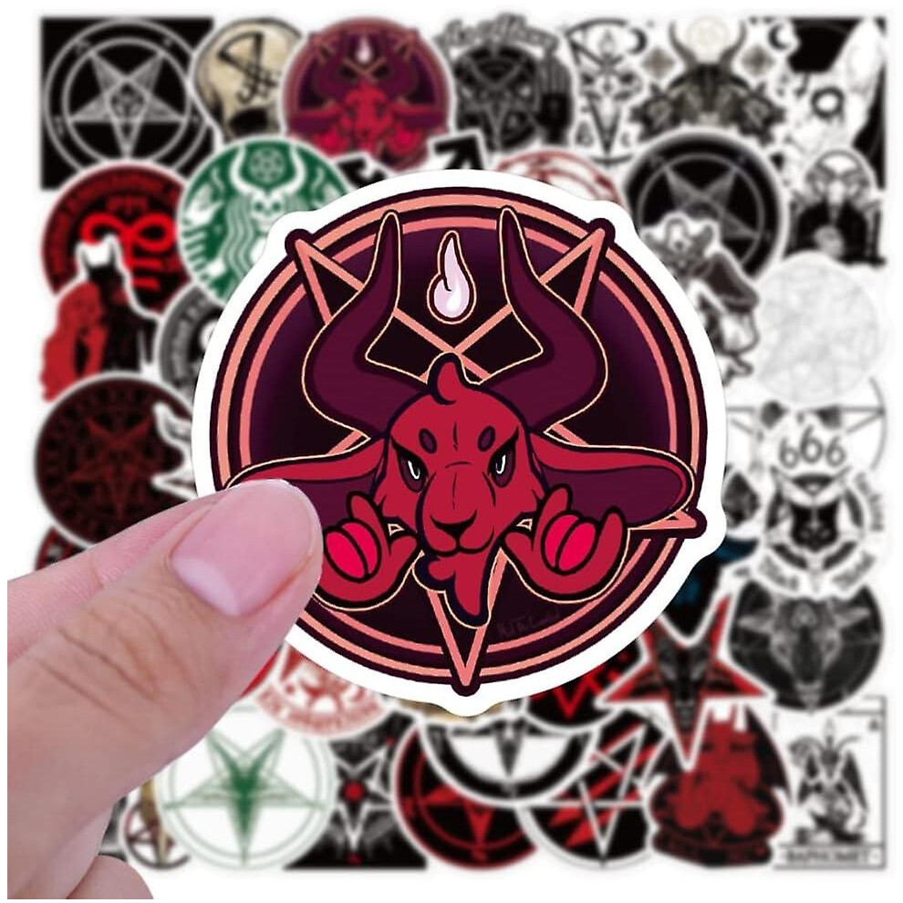 Konhill (As Show, One Size) 50Pcs Satanism Stickers For Teens Adults, Pvc Decal Stickers For Water Bottle, Laptop, Skateboard Hydroflask, Phone, Notebook