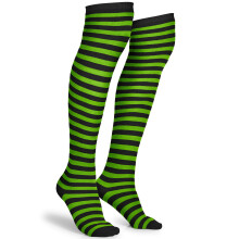 Chaussettes noires et vertes Skeleteen - Chaussettes hautes ray es au-dessus du genou