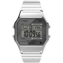 Timex T80 34mm unisex-adult Watch - Silver-Tone with Stainless Steel E