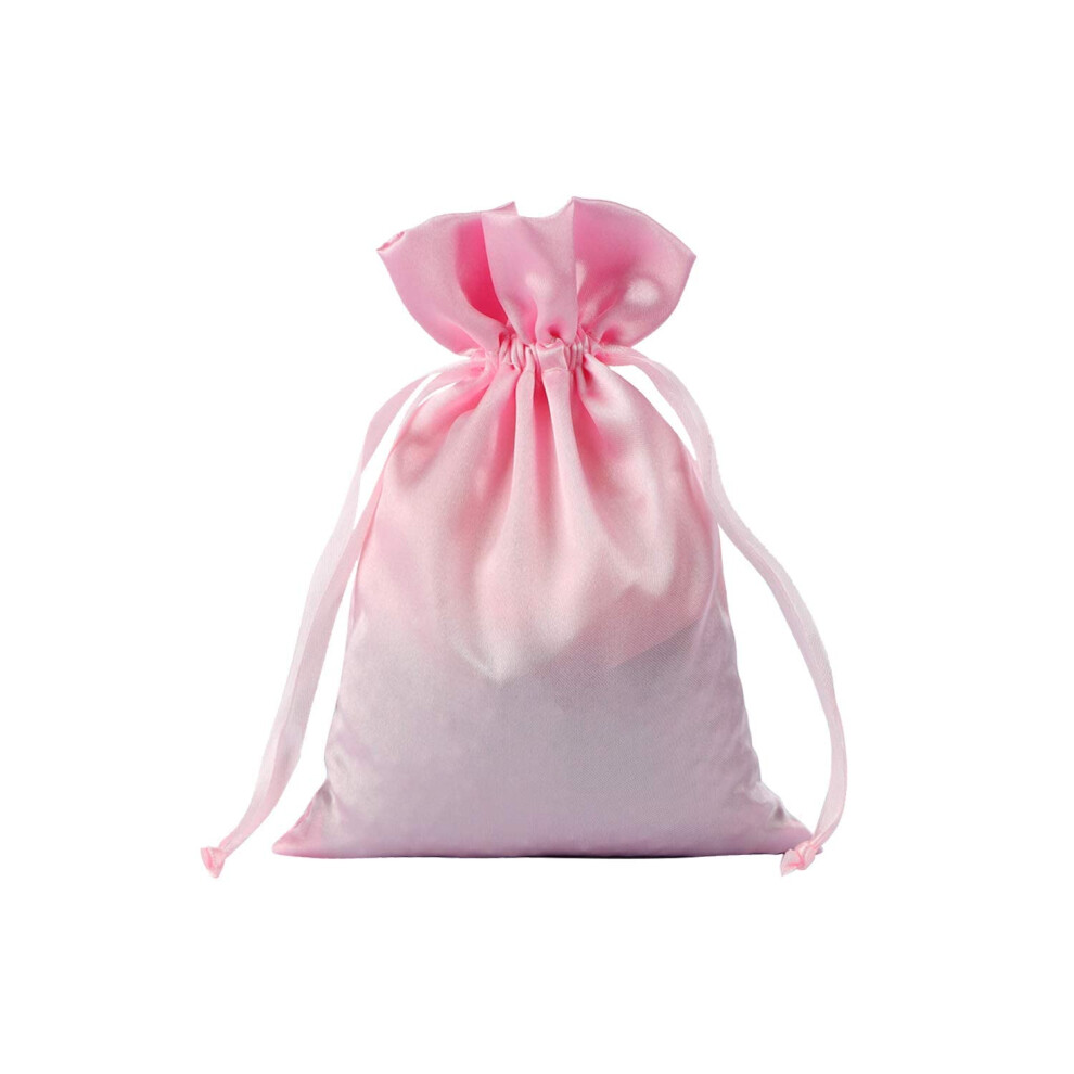 AKLVBL Lot de 30 sacs cadeaux en satin rose 5 x 7 pouces Sacs     bijoux avec cordon