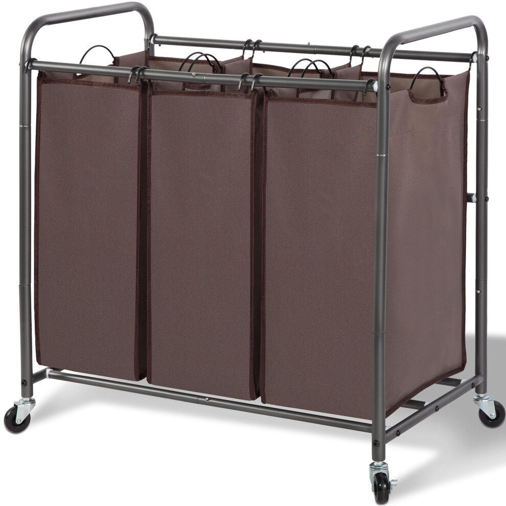 STORAGE MANIAC Trieur de linge     3 sections Panier     linge     3 sacs avec
